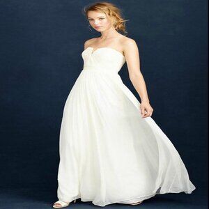 J.Crew Silk Chiffon Nadia Gown $365 Champagne